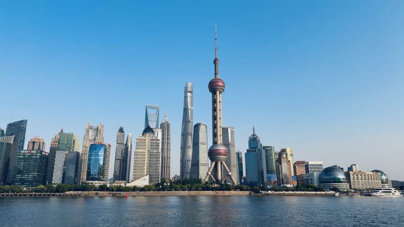 上海外滩天际线全景图片