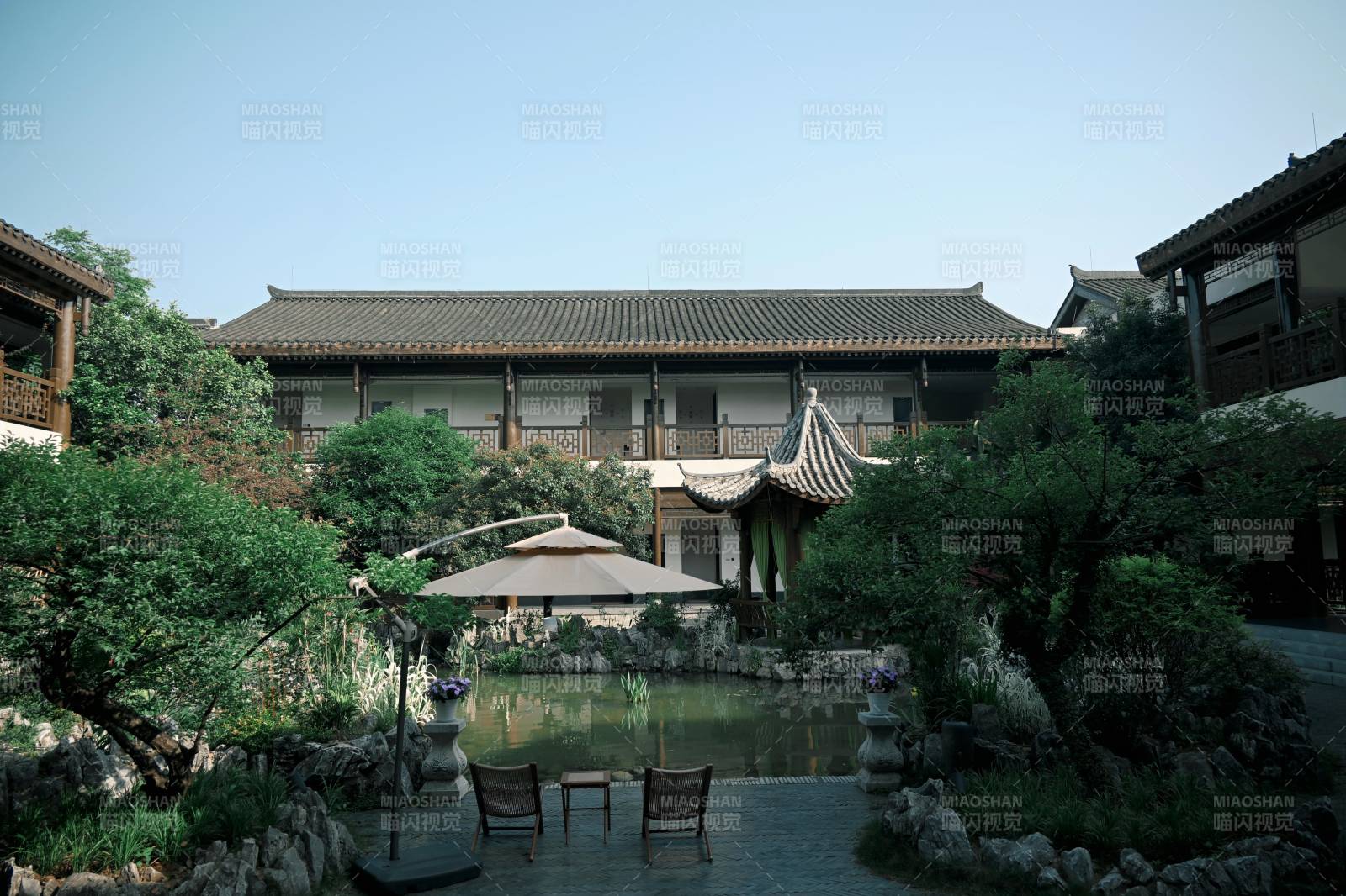 长沙中式庭院 亭台水榭幽静雅致图片