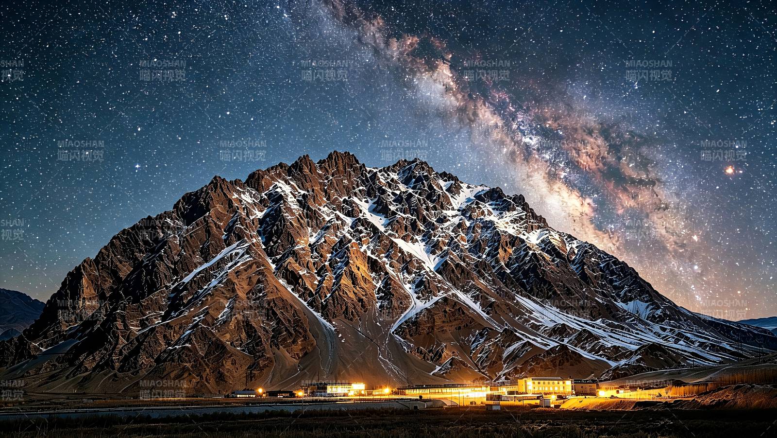 昆仑山的银河夜图片