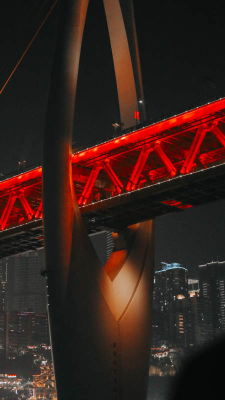 夜红桥影 城光如焰图片