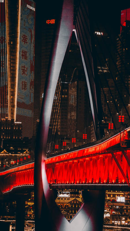 夜红桥 山城霓虹梦图片