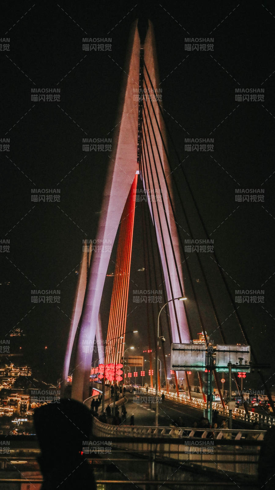 夜光斜拉桥 璀璨如虹图片