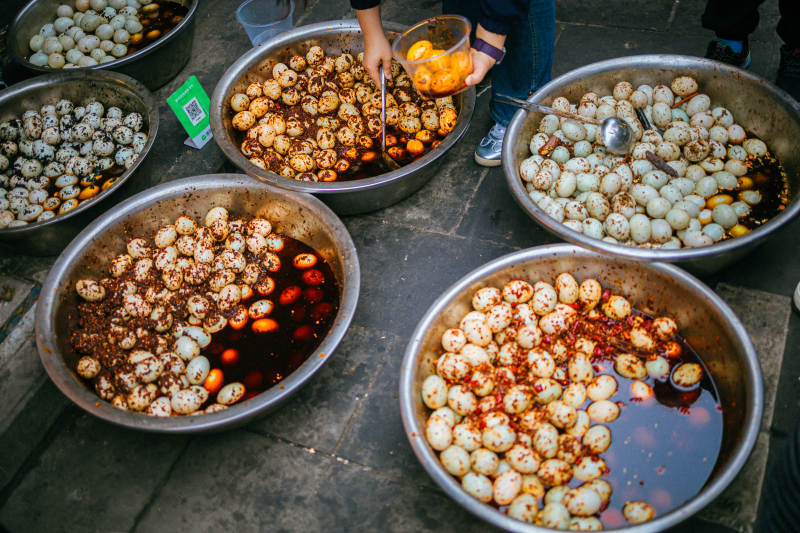 街头卤蛋摊 五香入味诱人香图片