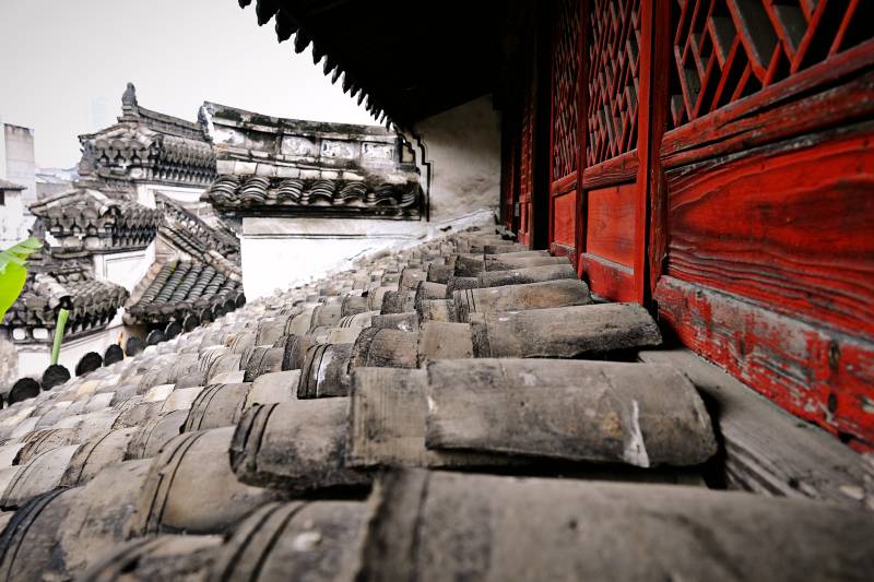 浙江东阳卢宅古建筑一角图片