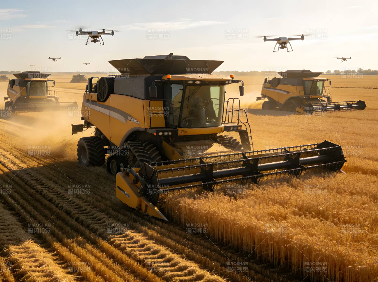 智能农机无人机协同收割图片