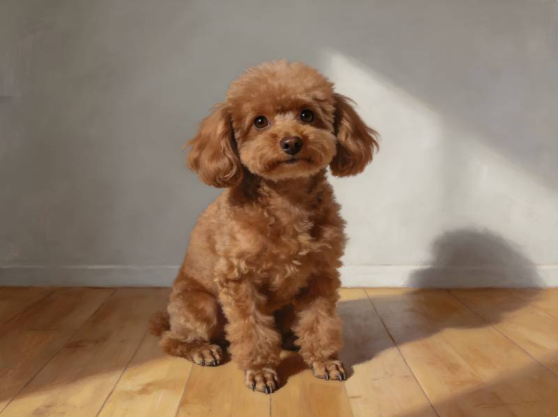 阳光下的萌泰迪犬图片