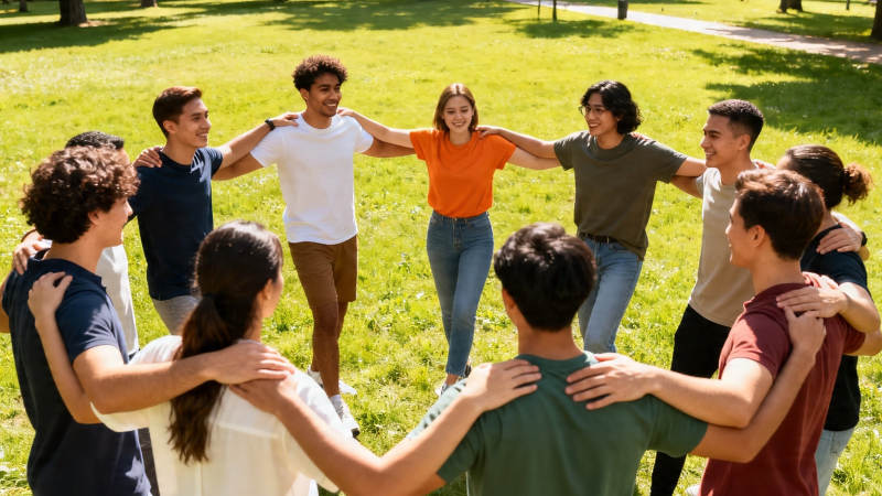 青春环抱 友谊满园图片