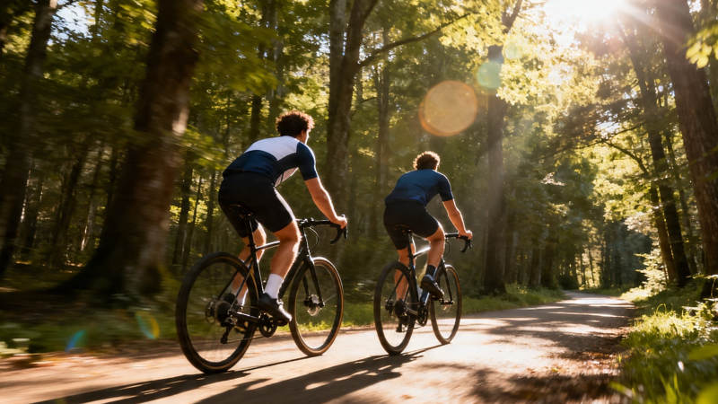 林间骑行 阳光伴行图片