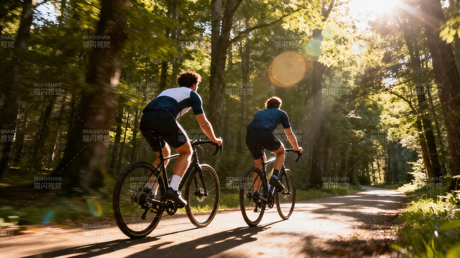 林间骑行 阳光伴行图片
