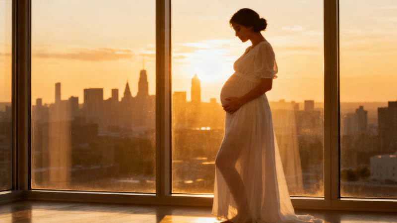 夕阳孕影 城市温柔守望图片