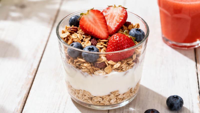 草莓蓝莓酸奶燕麦杯图片