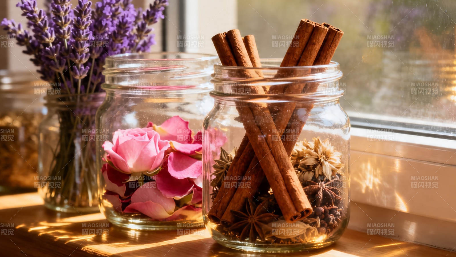 窗台香料罐 阳光伴花香图片