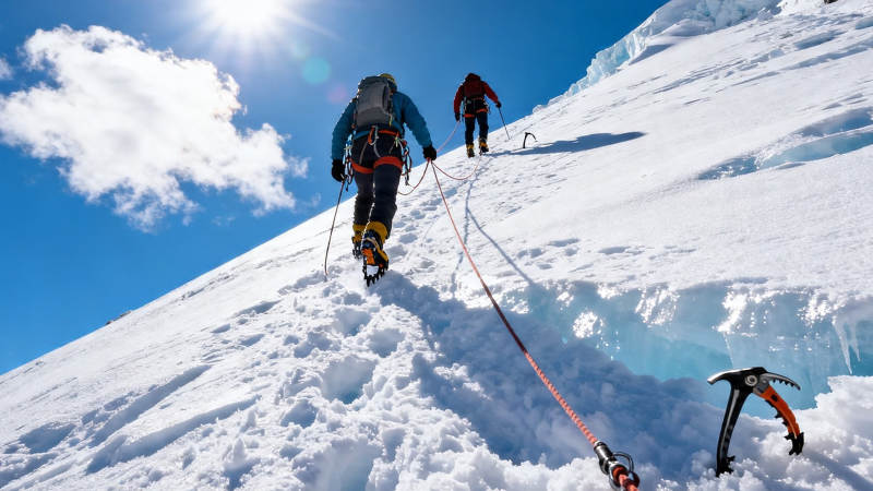雪山攀登者勇攀高峰图片