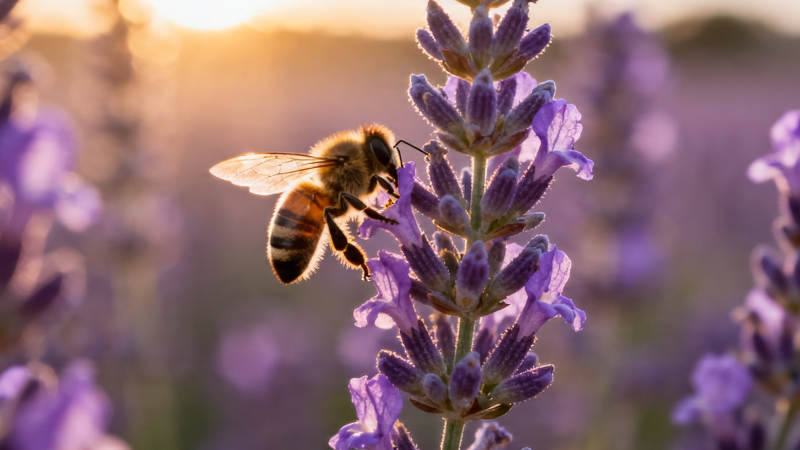 蜂采 lavender 夕阳暖图片