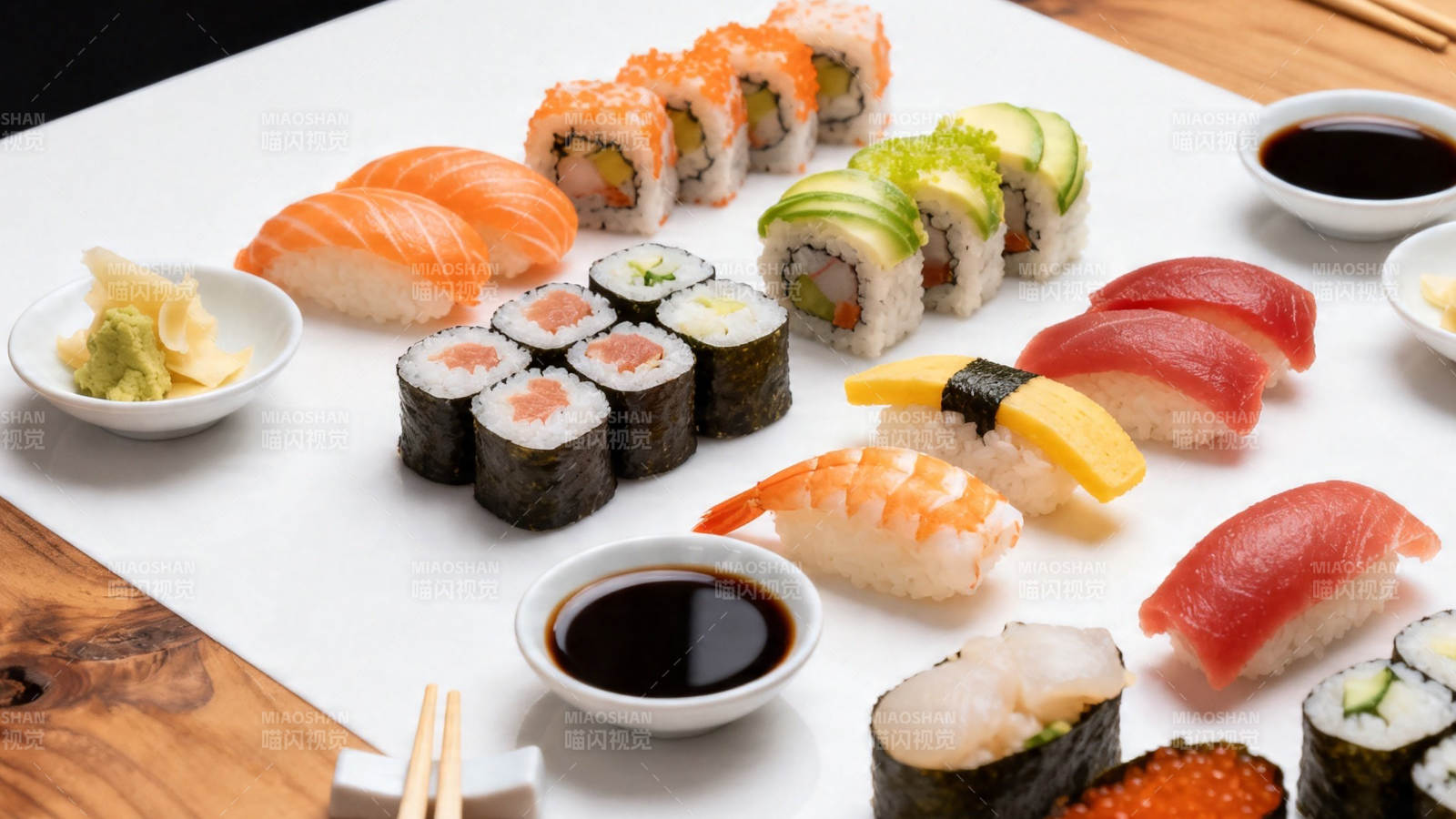 日式寿司拼盘盛宴图片