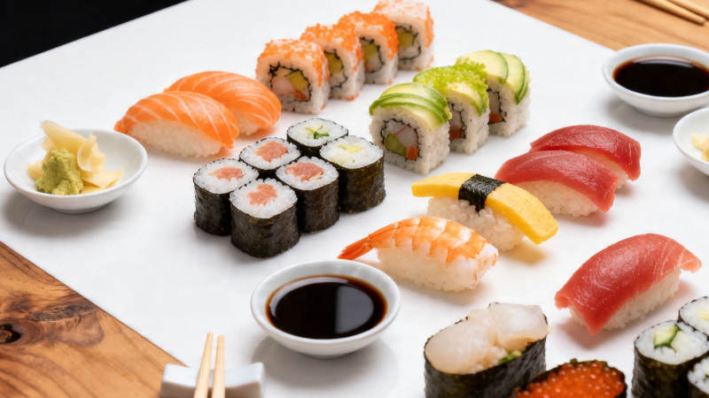 日式寿司拼盘盛宴图片