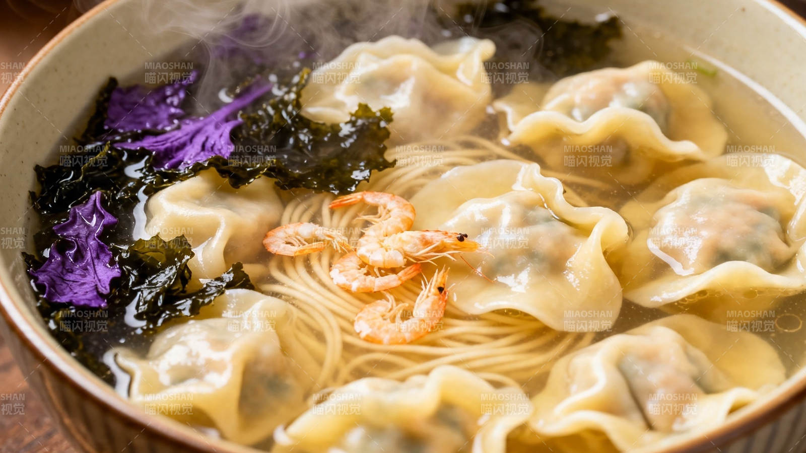 馄饨面配紫菜虾米图片