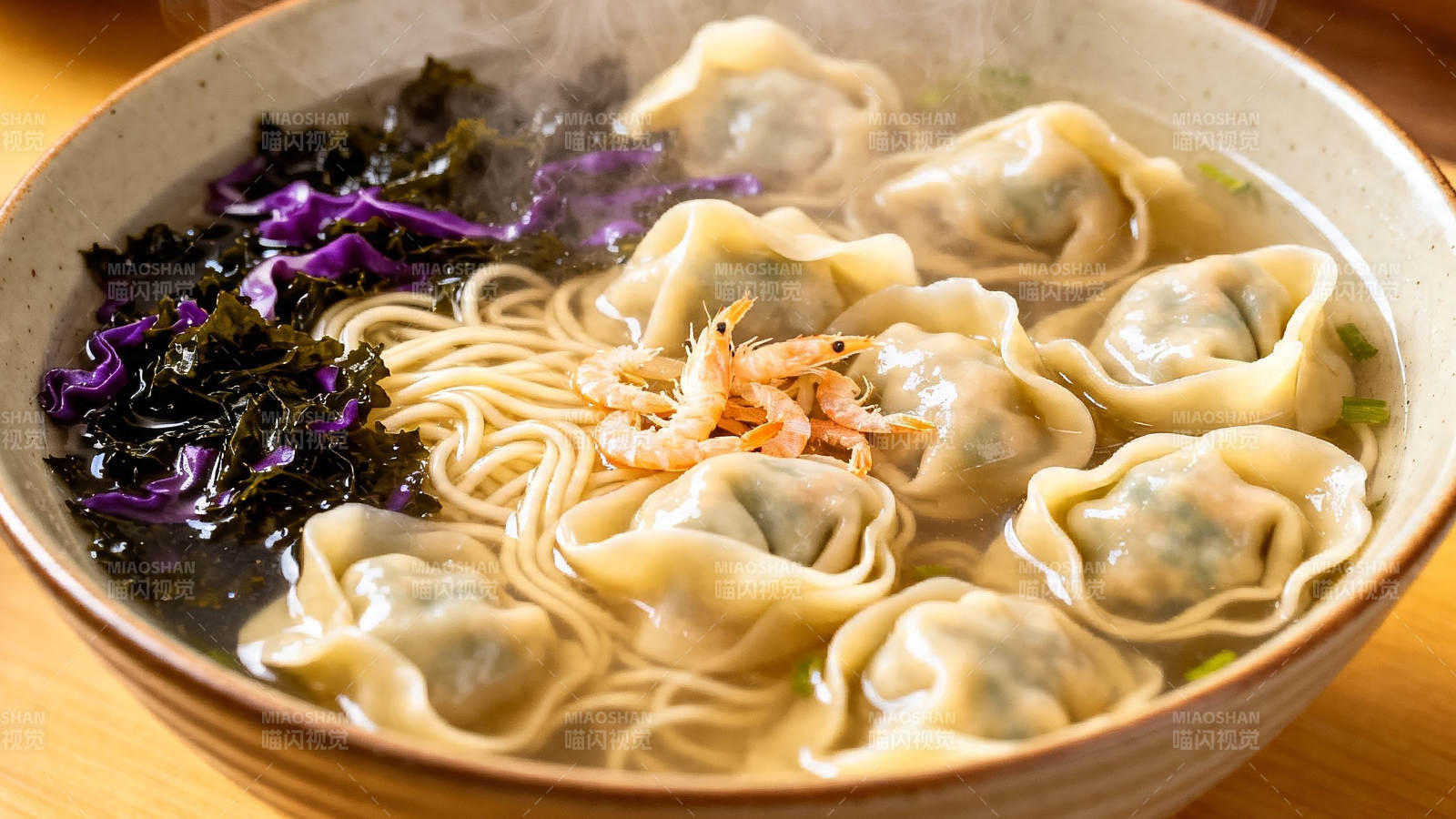 馄饨面配紫菜虾米汤图片