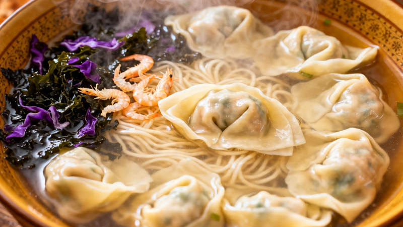 馄饨面配紫菜虾米图片