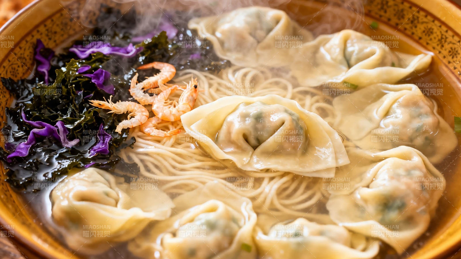 馄饨面配紫菜虾米图片