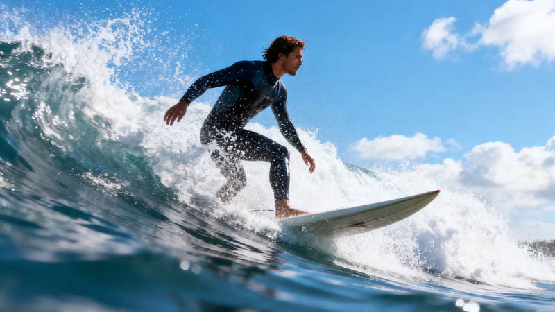 冲浪者乘风破浪瞬间图片