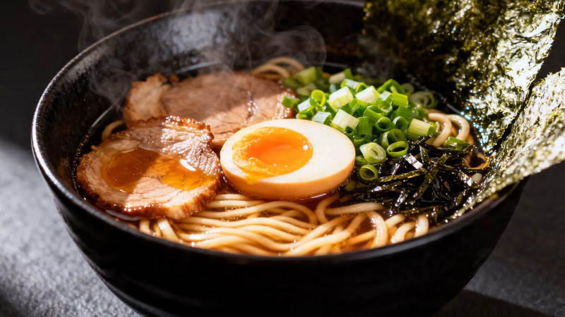 日式拉面 叉烧溏心蛋海苔香图片