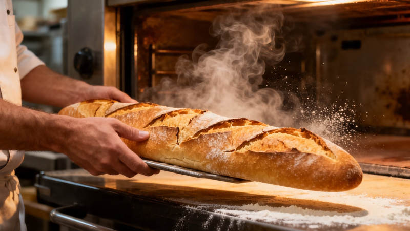 刚出炉的法棍香气四溢图片