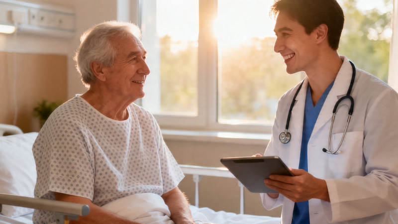 医患温馨交谈 阳光满病房图片