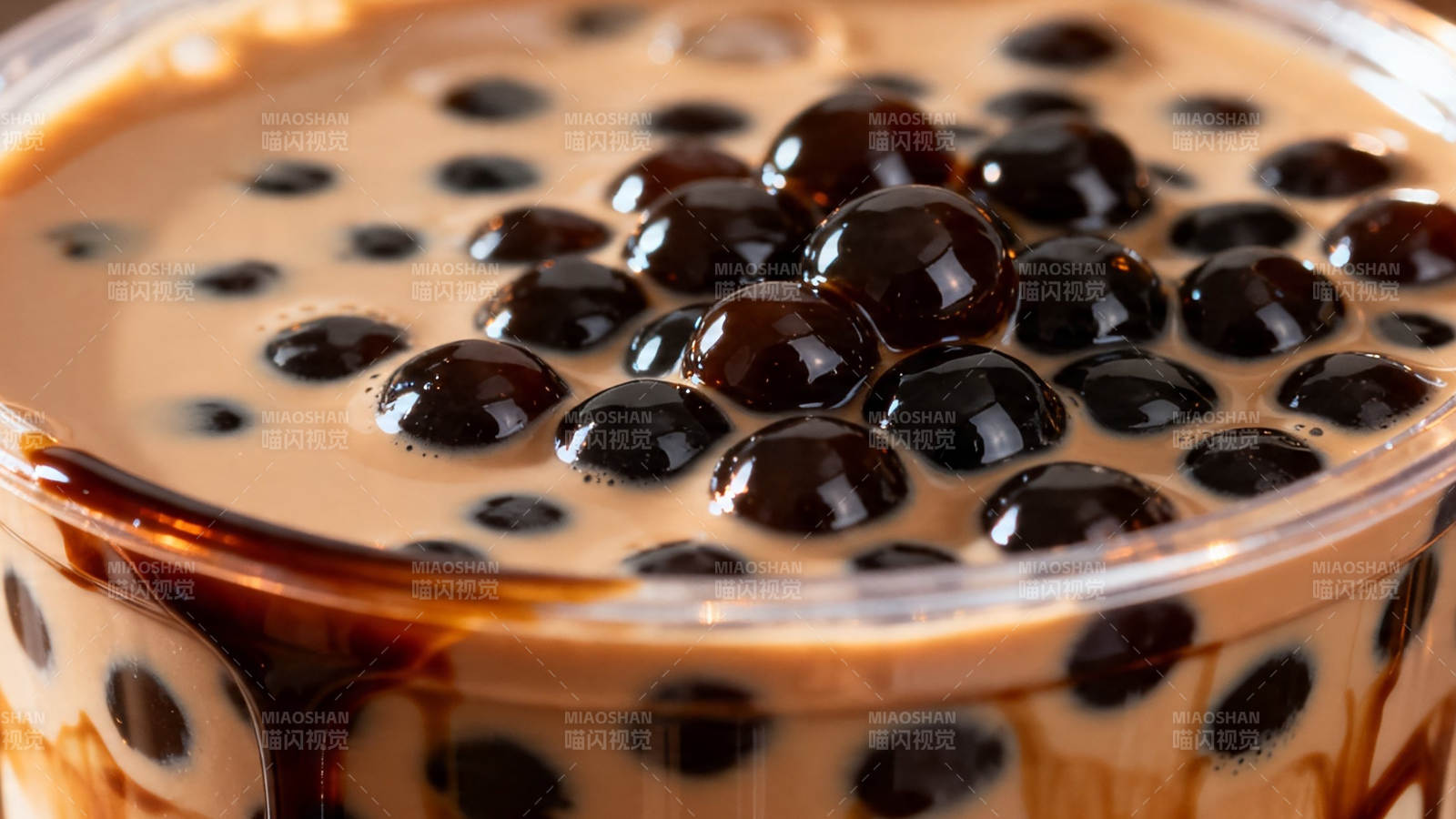 珍珠奶茶特写 Q弹诱人图片