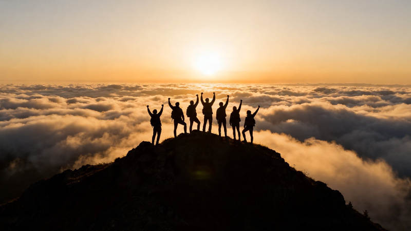 云海之巅 欢呼迎朝阳图片