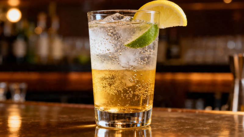 冰爽柠檬气泡酒 吧台特调图片