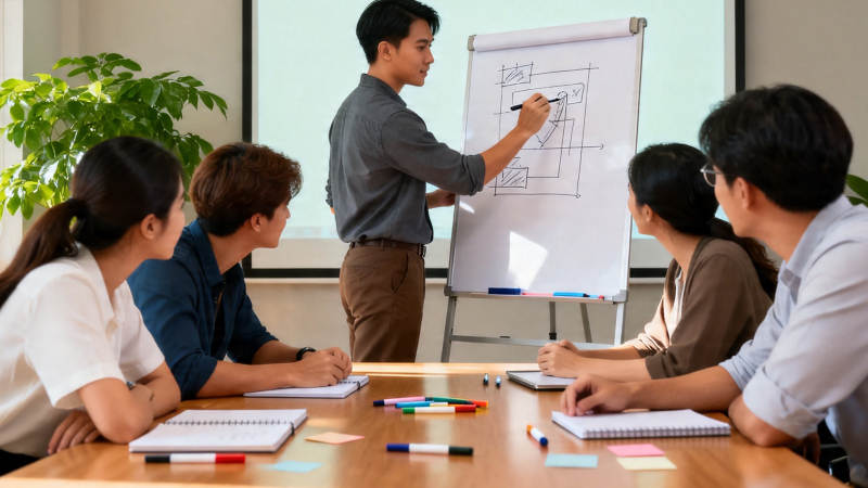 团队白板讨论中图片