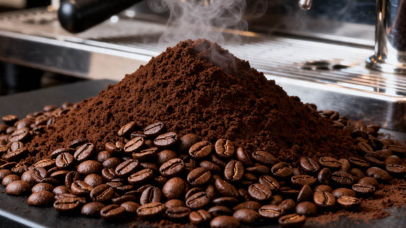 咖啡粉与豆 香气四溢图片