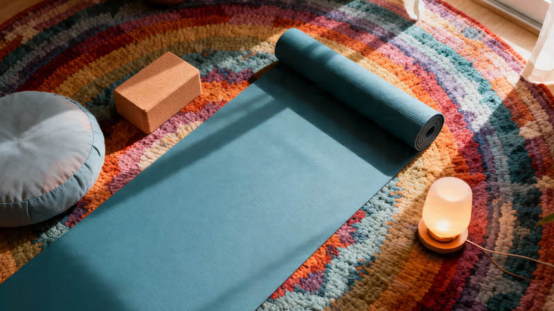 瑜伽垫上的宁静时光图片