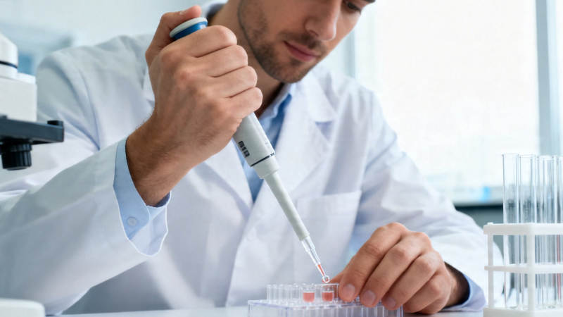 实验室中精准滴液操作图片