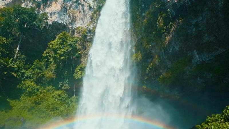 瀑布彩虹 自然奇观图片