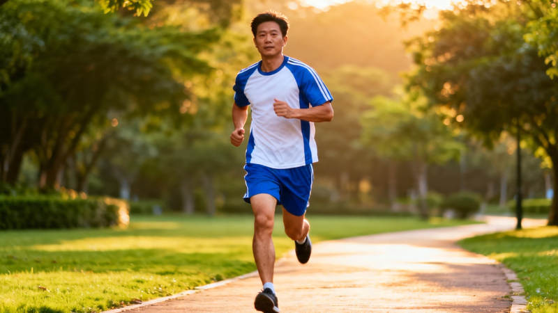 晨跑少年 阳光伴行图片