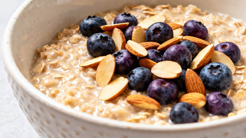 蓝莓杏仁燕麦碗图片