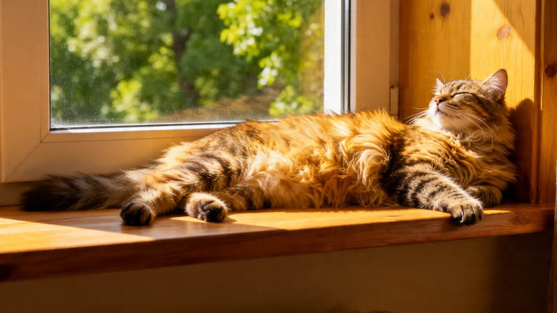 窗台暖阳 猫儿酣睡图片