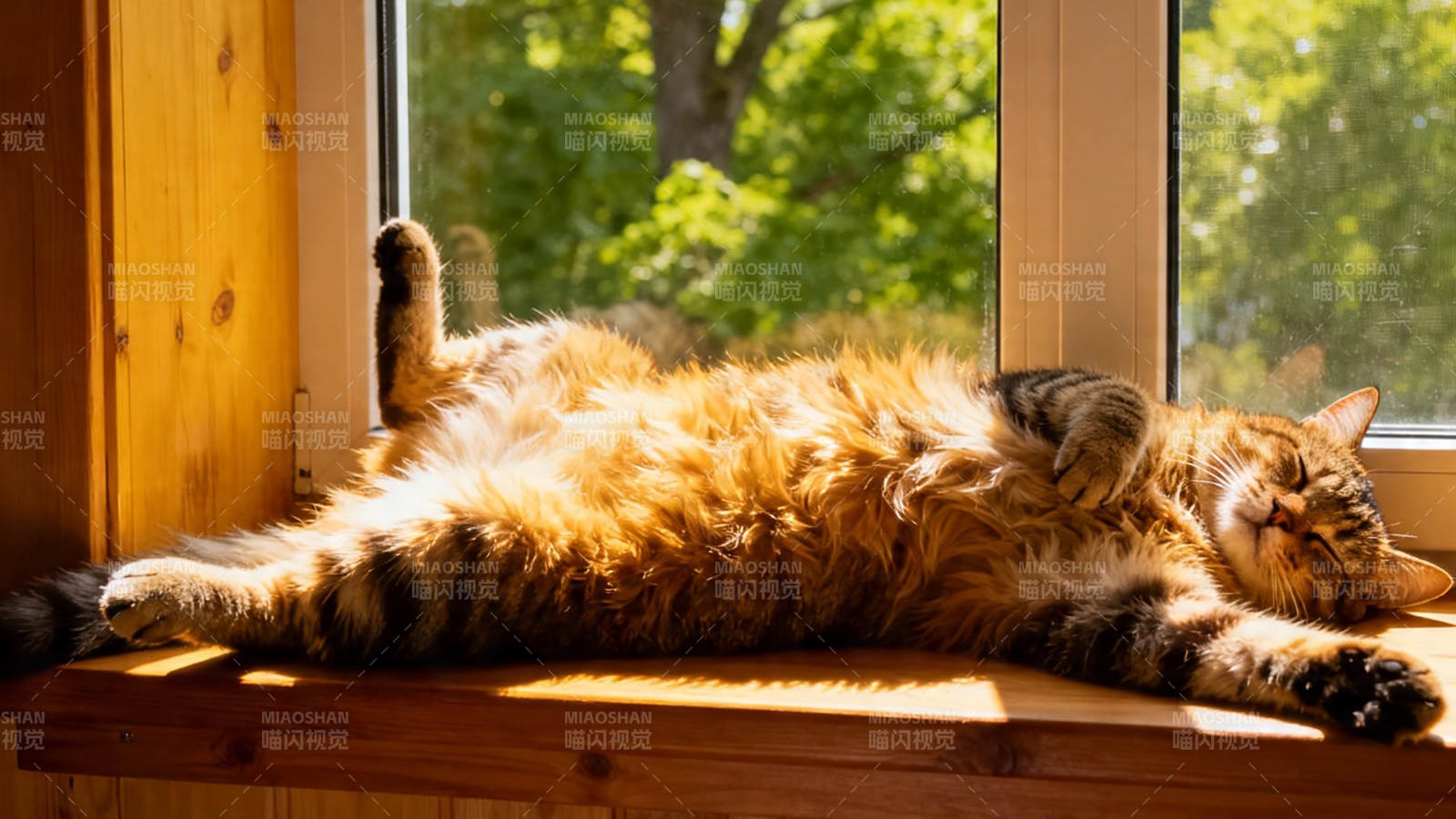 窗台暖阳 猫儿酣睡图片
