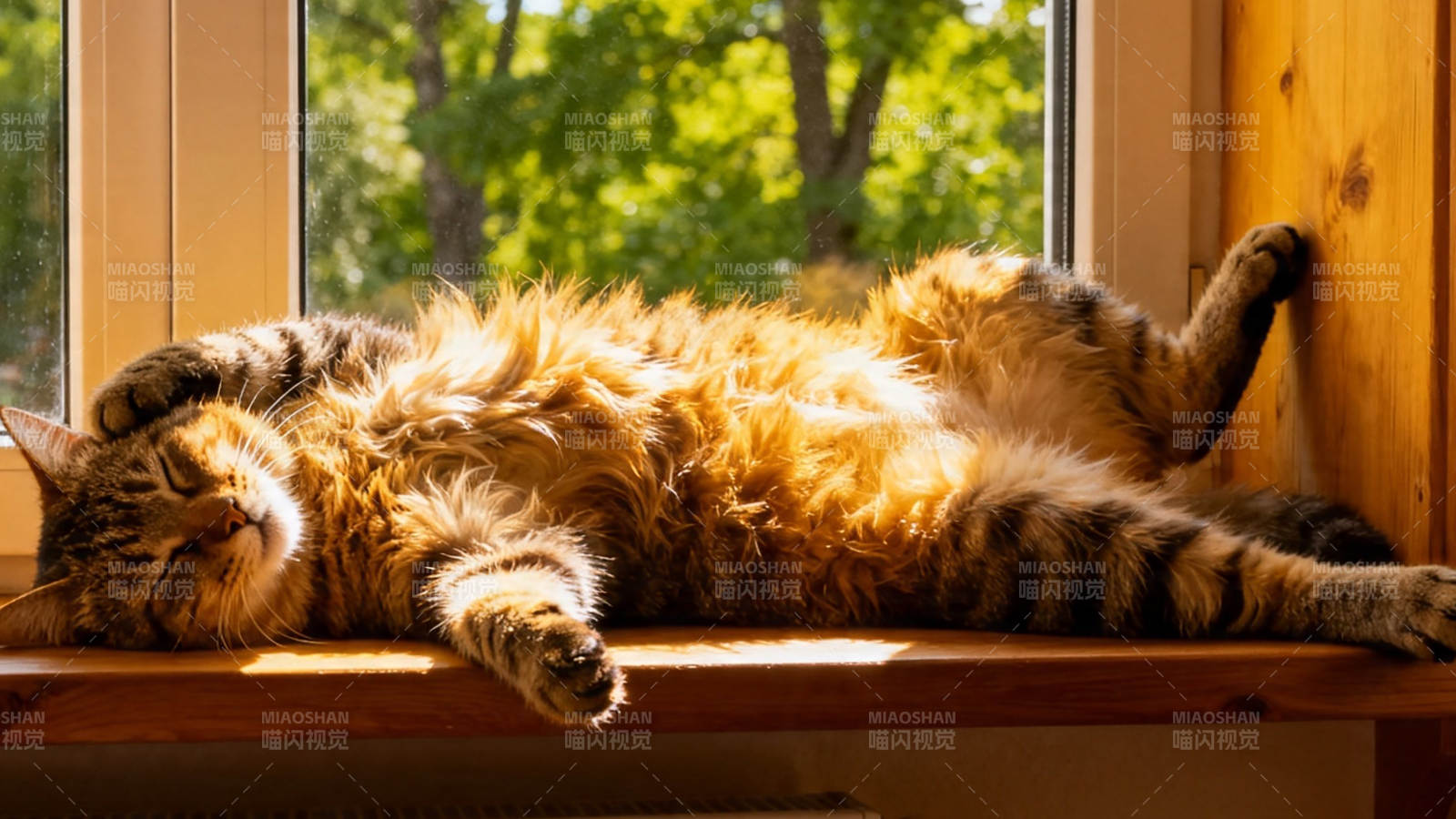 窗台暖阳 猫咪酣睡正香图片