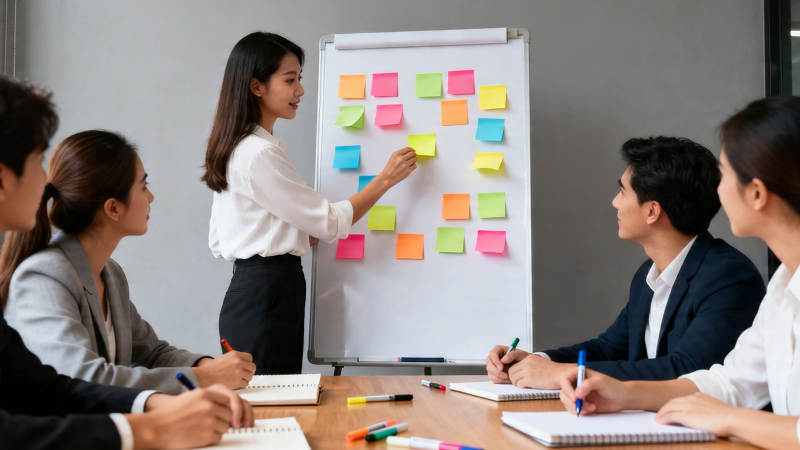 团队 brainstorming 会议中图片