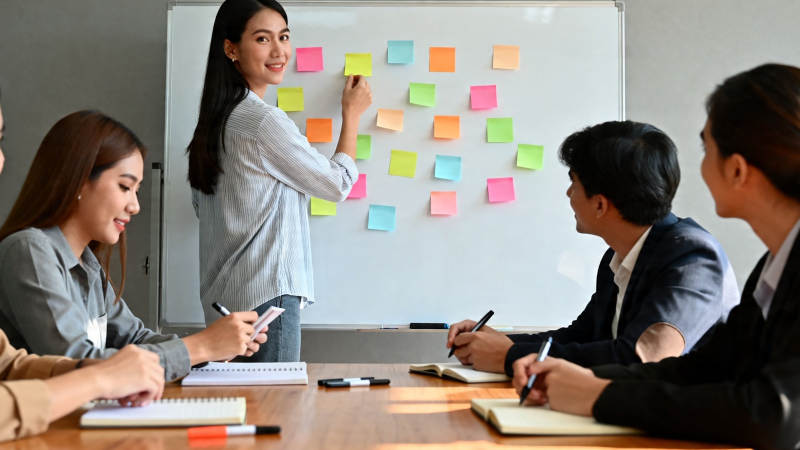 团队 brainstorming 会议中图片