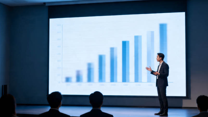 商务演讲 数据增长趋势图图片