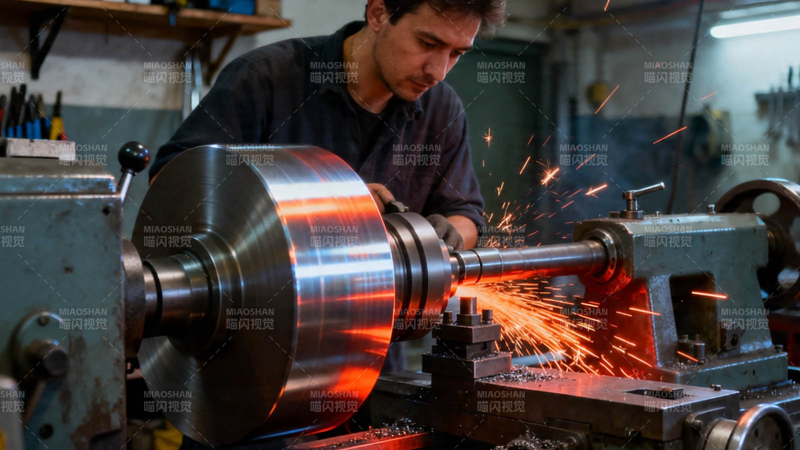 车床加工火花飞溅图片