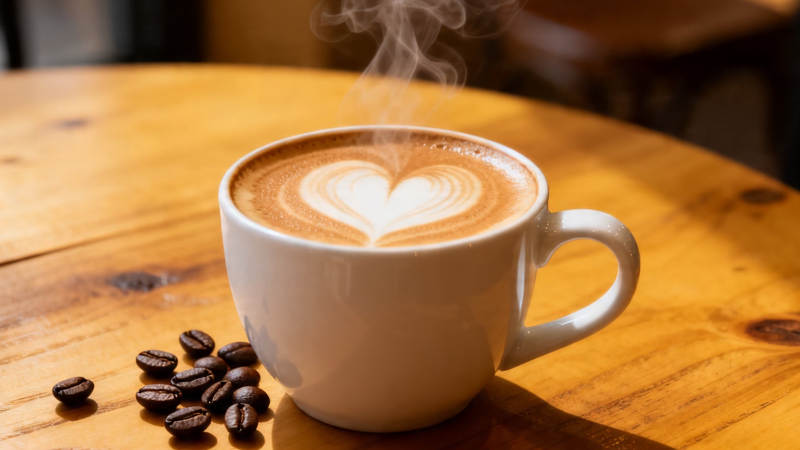 热咖啡心形拉花 香醇诱人图片