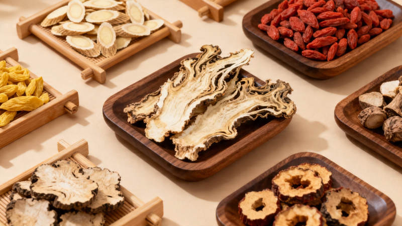 中药材拼盘展示图片