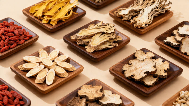 中药材拼盘展示图片