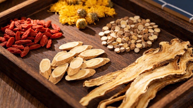 中药材托盘展示图片