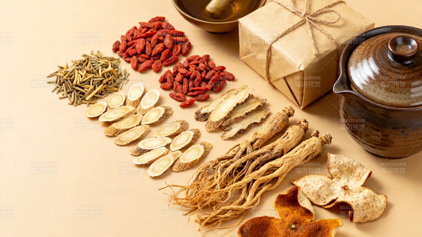 中药材与养生礼盒展示图片